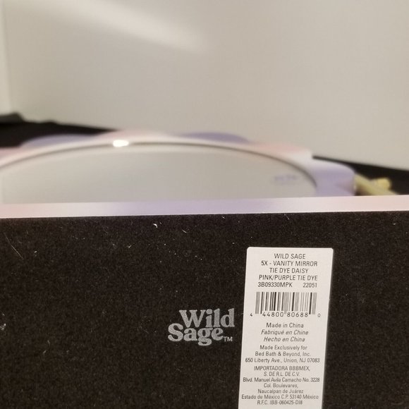 NEW Wild Sage 5X Tie Dye Daisy Vanity Mirror Resin/Metal - Multicolor - Picture 8 of 8